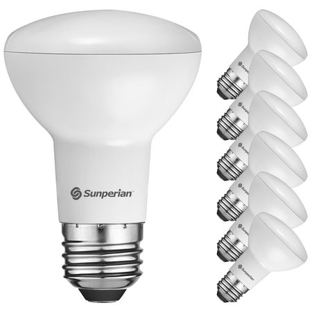 SUNPERIAN BR20 LED Flood Light Bulbs 6W (50W Equivalent) 550LM Dimmable E26 Base 6-Pack SP34001-6PK